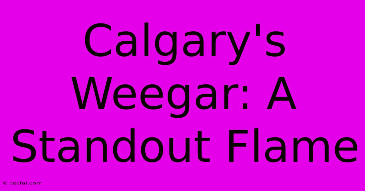 Calgary's Weegar: A Standout Flame