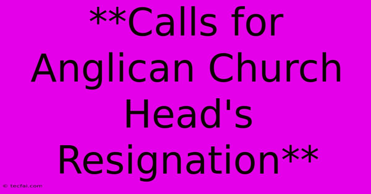 **Calls For Anglican Church Head's Resignation**