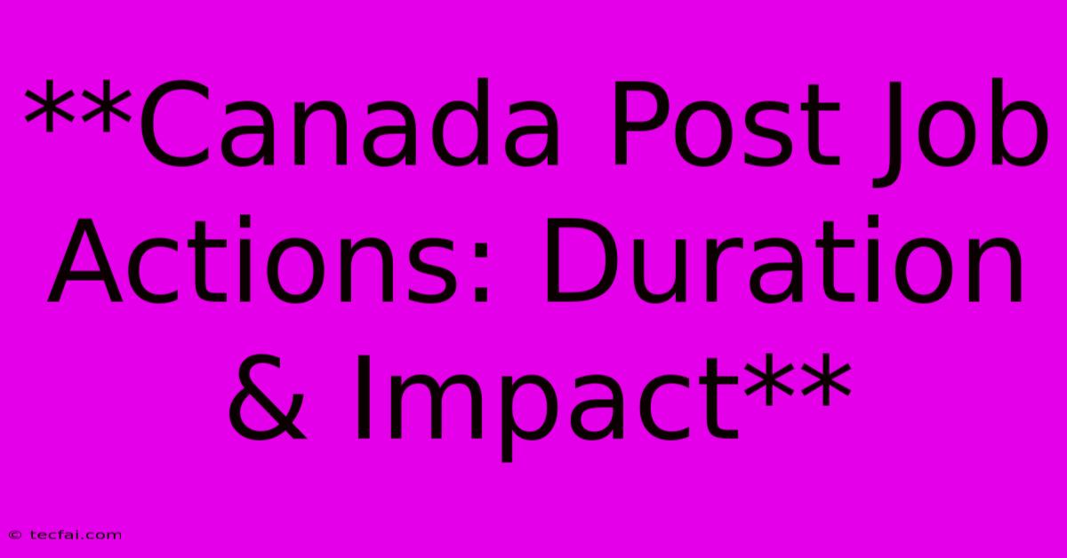 **Canada Post Job Actions: Duration & Impact** 