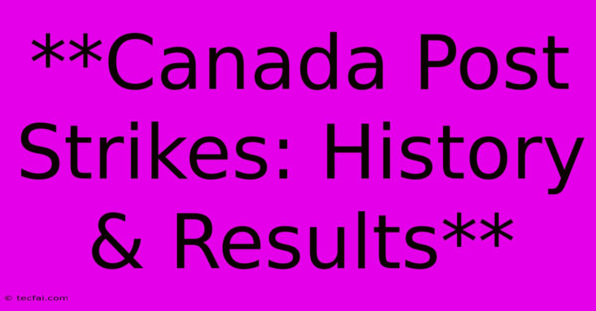 **Canada Post Strikes: History & Results**