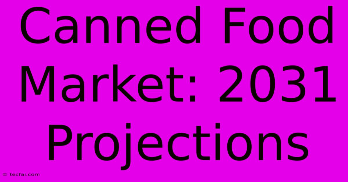 Canned Food Market: 2031 Projections