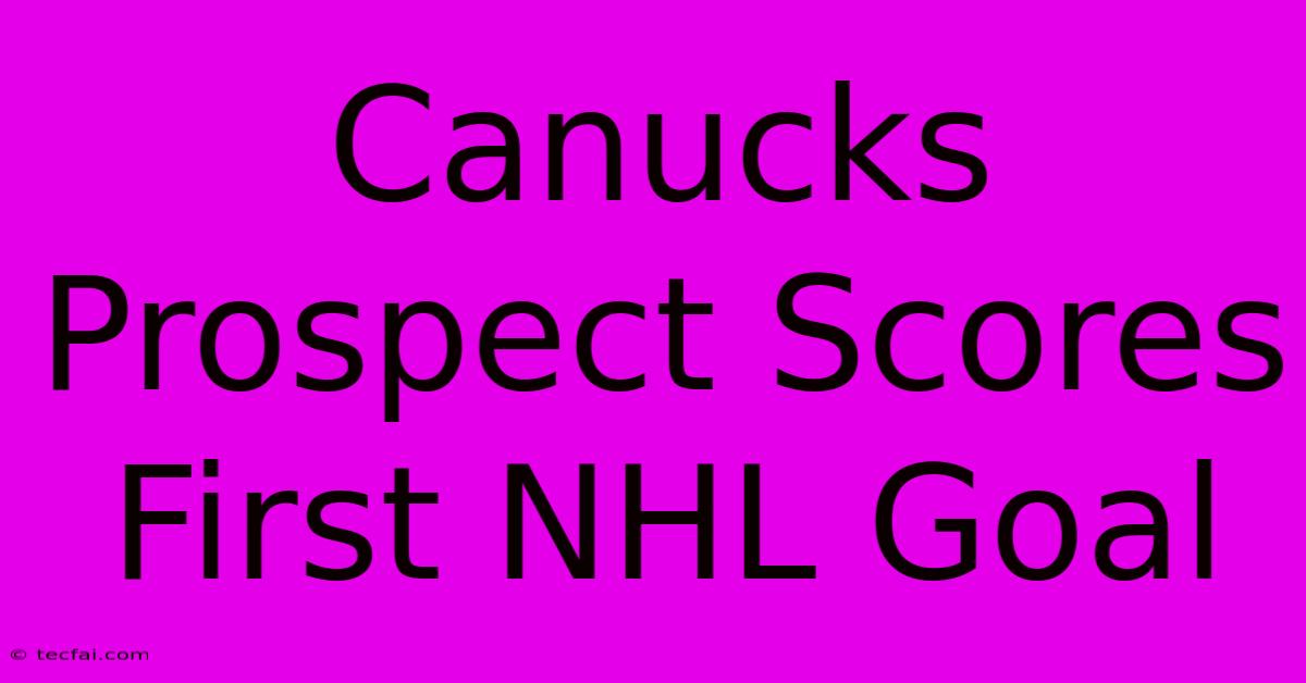 Canucks Prospect Scores First NHL Goal