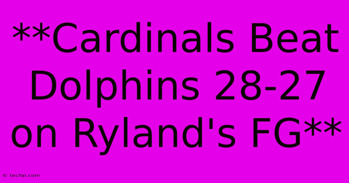 **Cardinals Beat Dolphins 28-27 On Ryland's FG** 