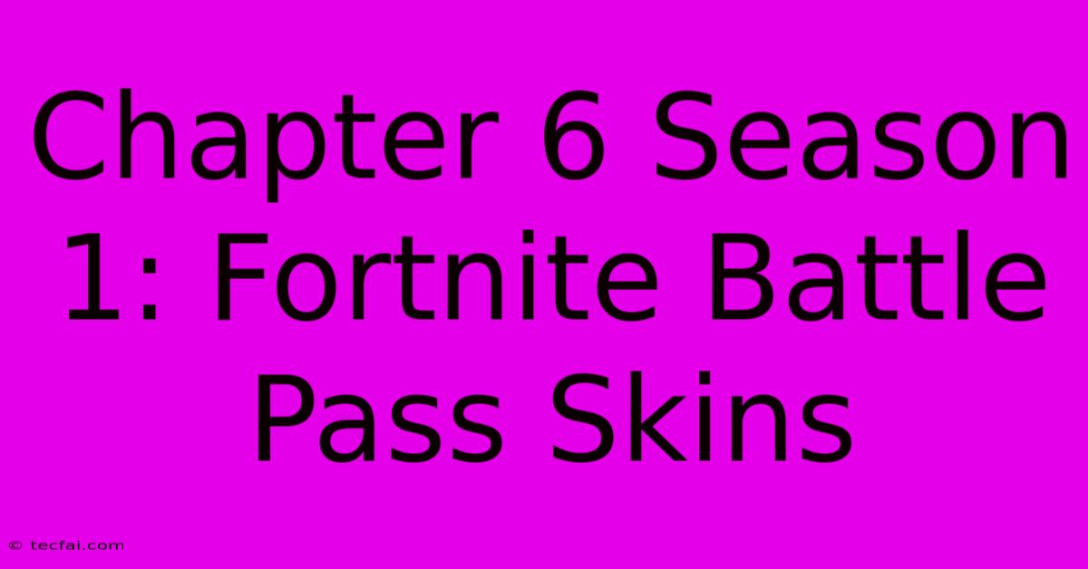 Chapter 6 Season 1: Fortnite Battle Pass Skins