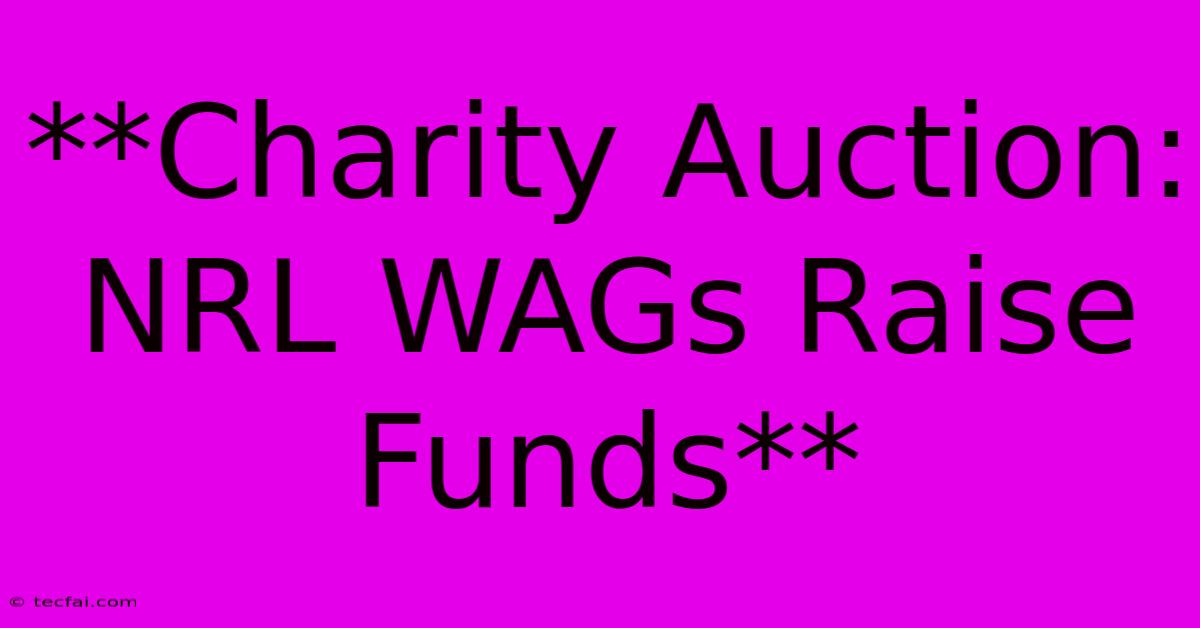 **Charity Auction: NRL WAGs Raise Funds** 