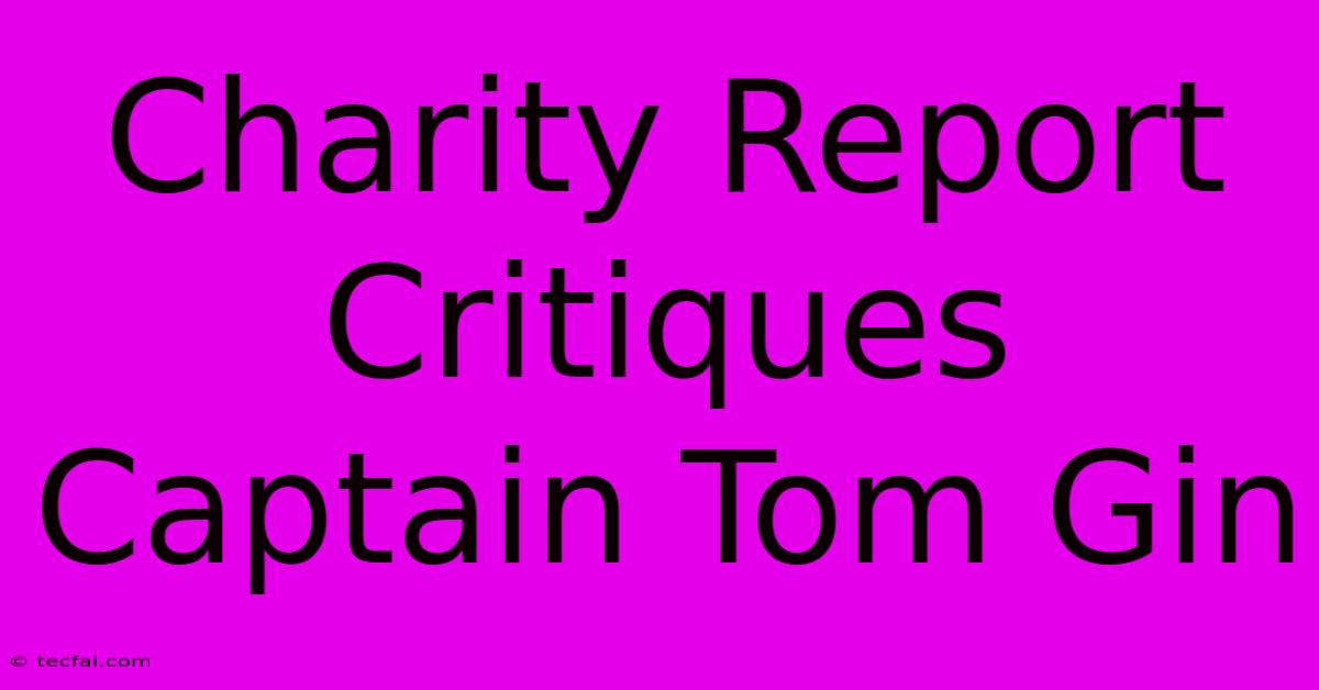 Charity Report Critiques Captain Tom Gin