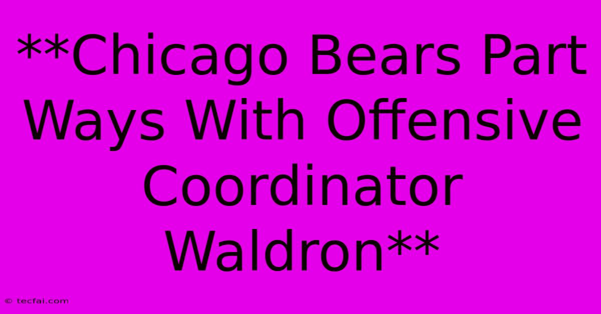 **Chicago Bears Part Ways With Offensive Coordinator Waldron**