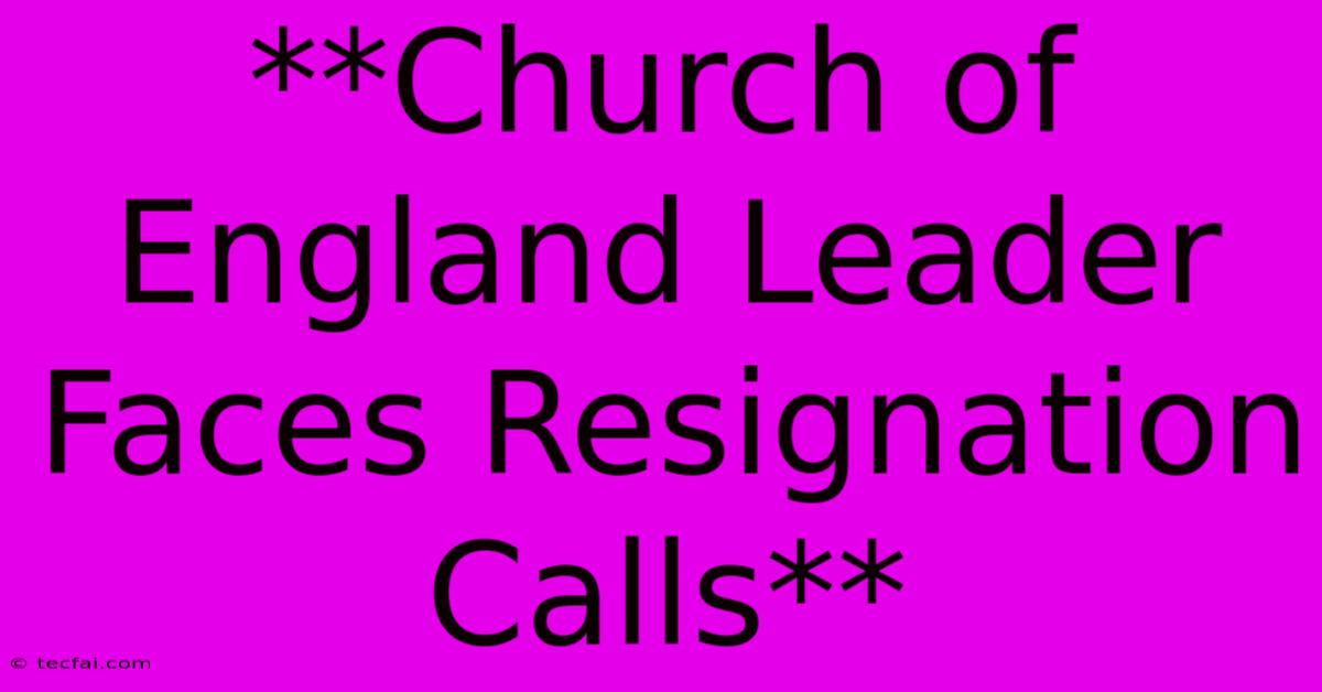 **Church Of England Leader Faces Resignation Calls**