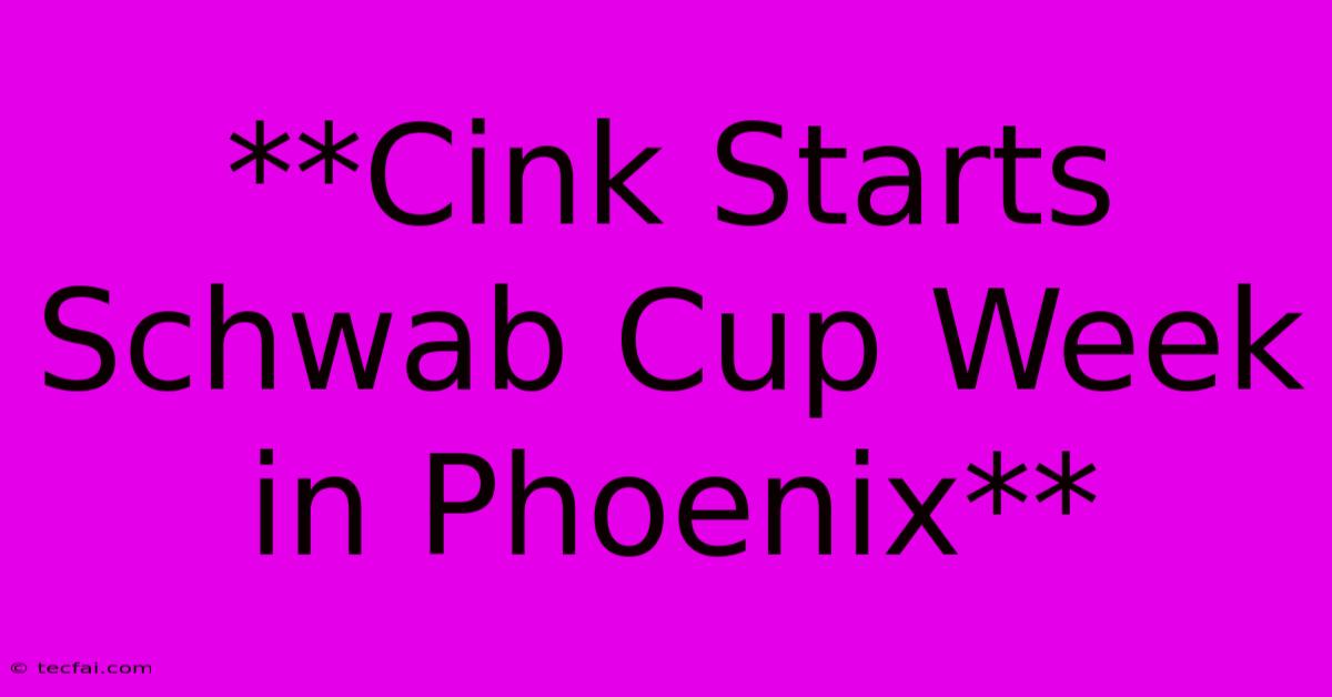 **Cink Starts Schwab Cup Week In Phoenix**