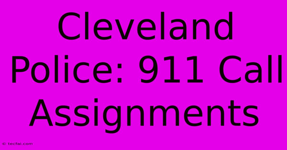 Cleveland Police: 911 Call Assignments