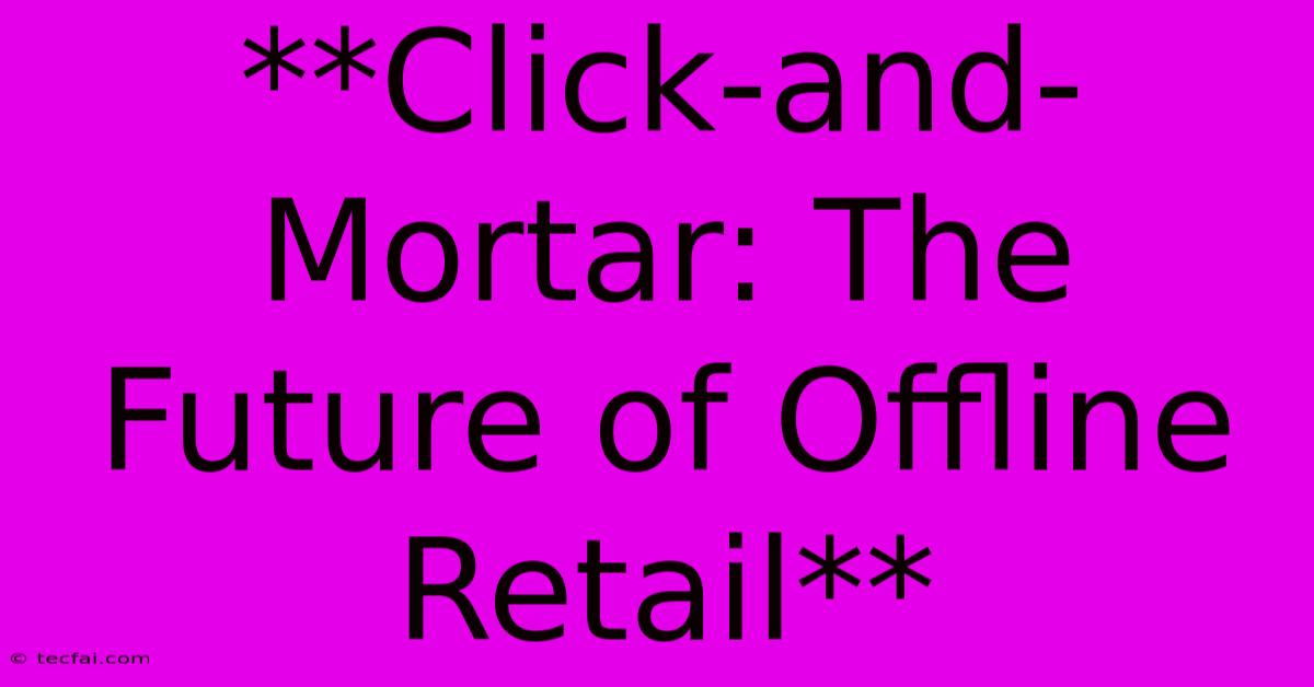 **Click-and-Mortar: The Future Of Offline Retail**