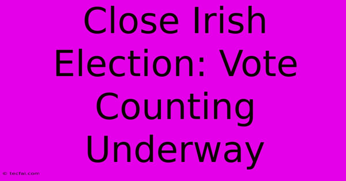 Close Irish Election: Vote Counting Underway