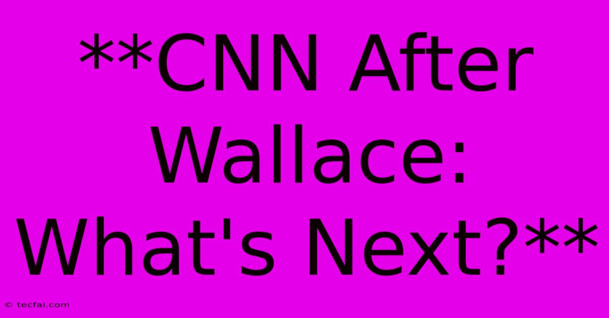 **CNN After Wallace: What's Next?**