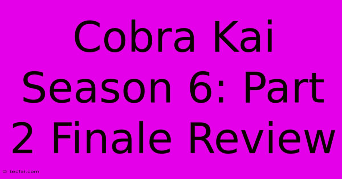 Cobra Kai Season 6: Part 2 Finale Review