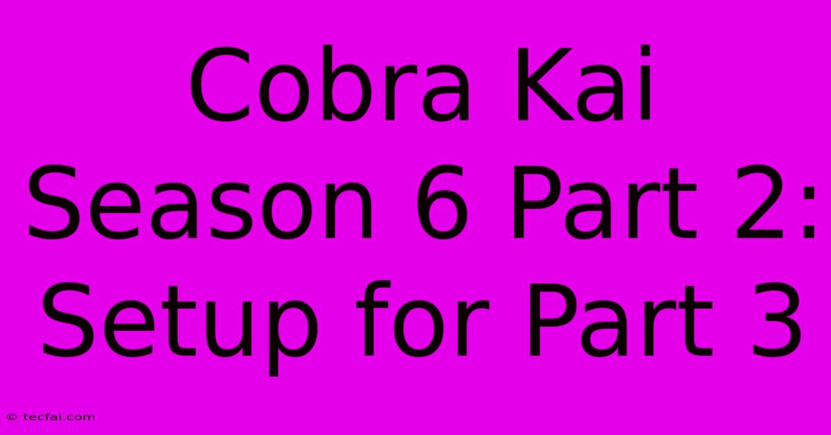 Cobra Kai Season 6 Part 2: Setup For Part 3