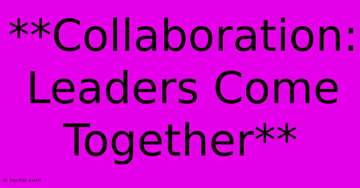 **Collaboration: Leaders Come Together**