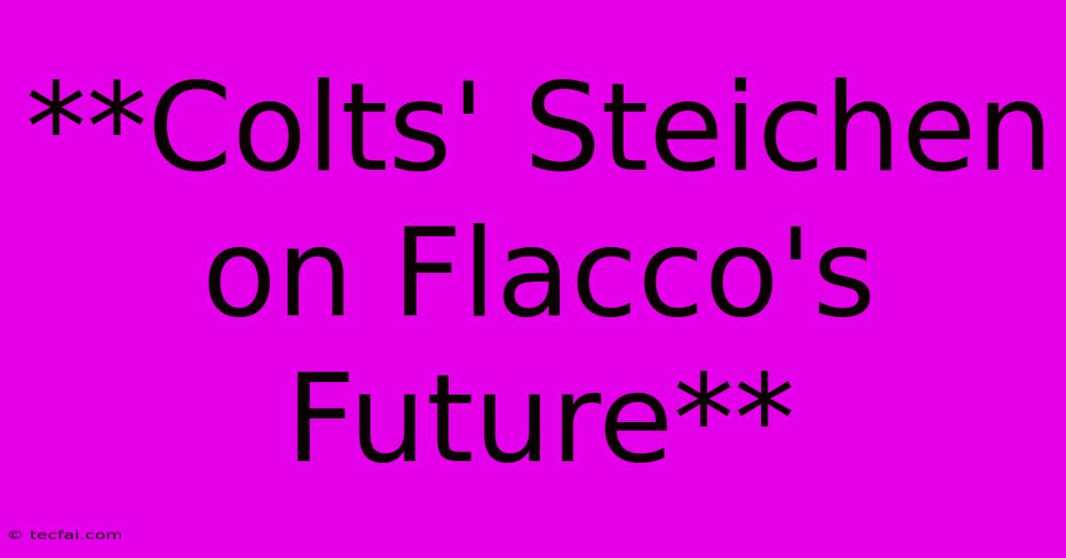 **Colts' Steichen On Flacco's Future**