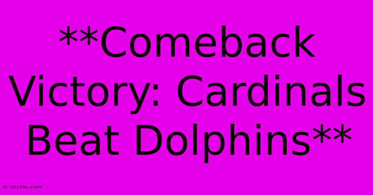 **Comeback Victory: Cardinals Beat Dolphins**