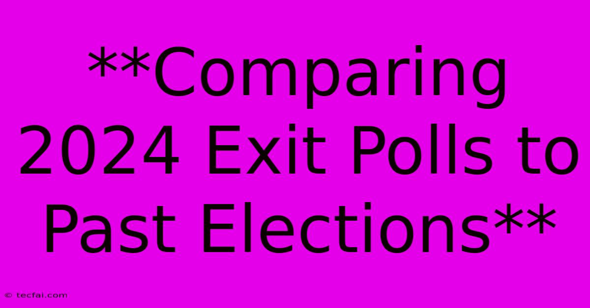 **Comparing 2024 Exit Polls To Past Elections**