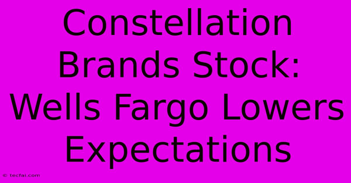 Constellation Brands Stock: Wells Fargo Lowers Expectations