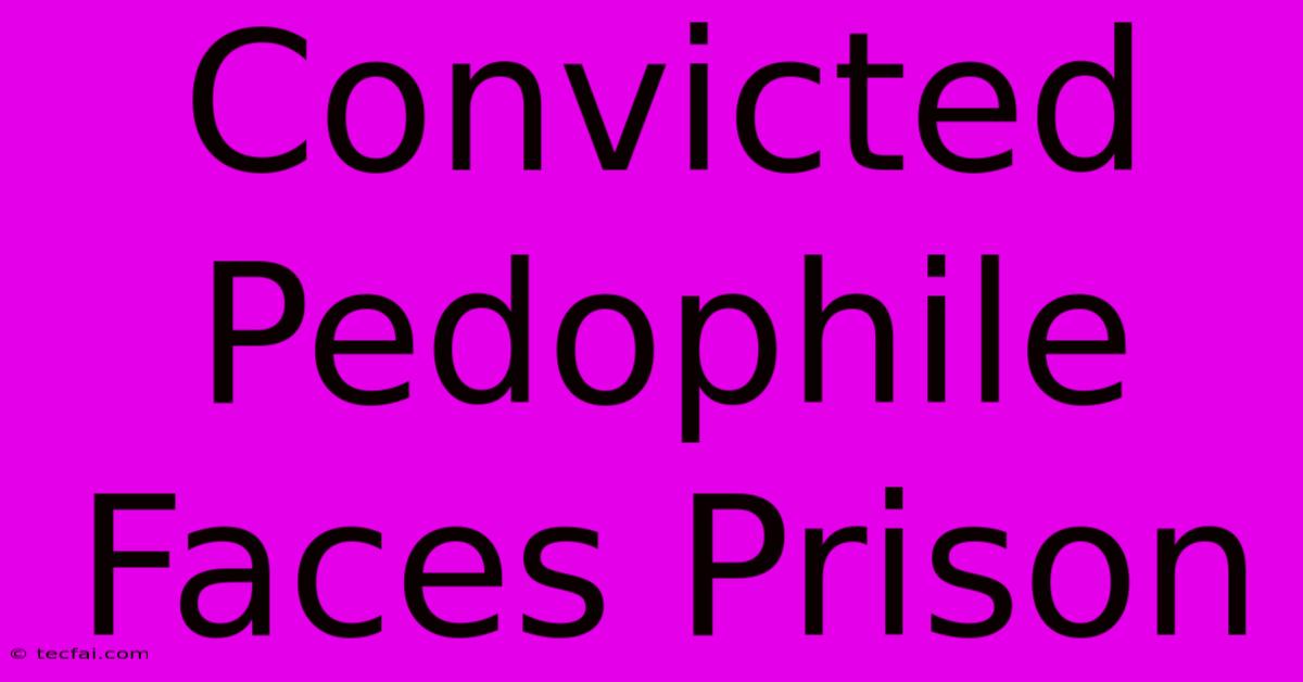 Convicted Pedophile Faces Prison