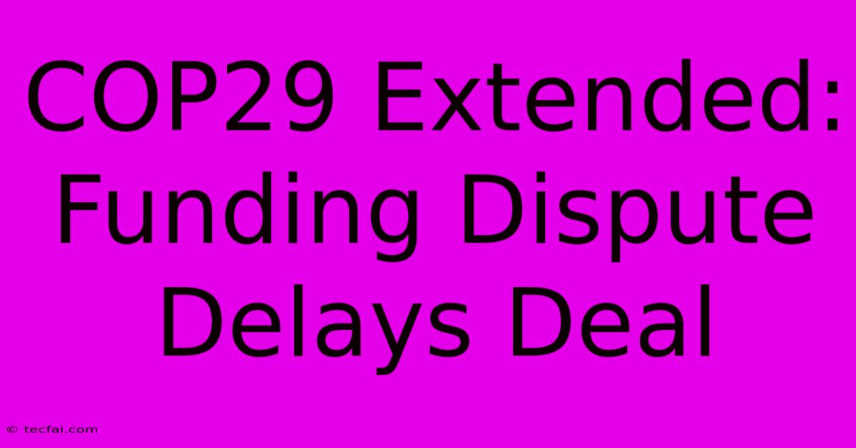 COP29 Extended: Funding Dispute Delays Deal