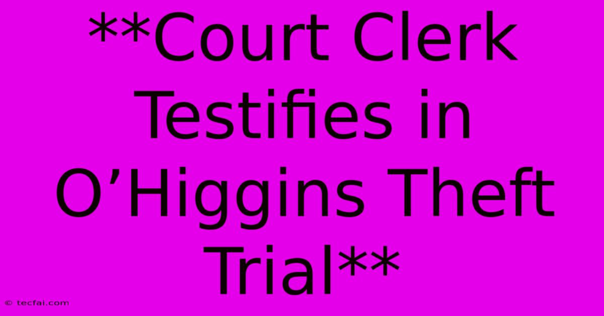 **Court Clerk Testifies In O’Higgins Theft Trial**