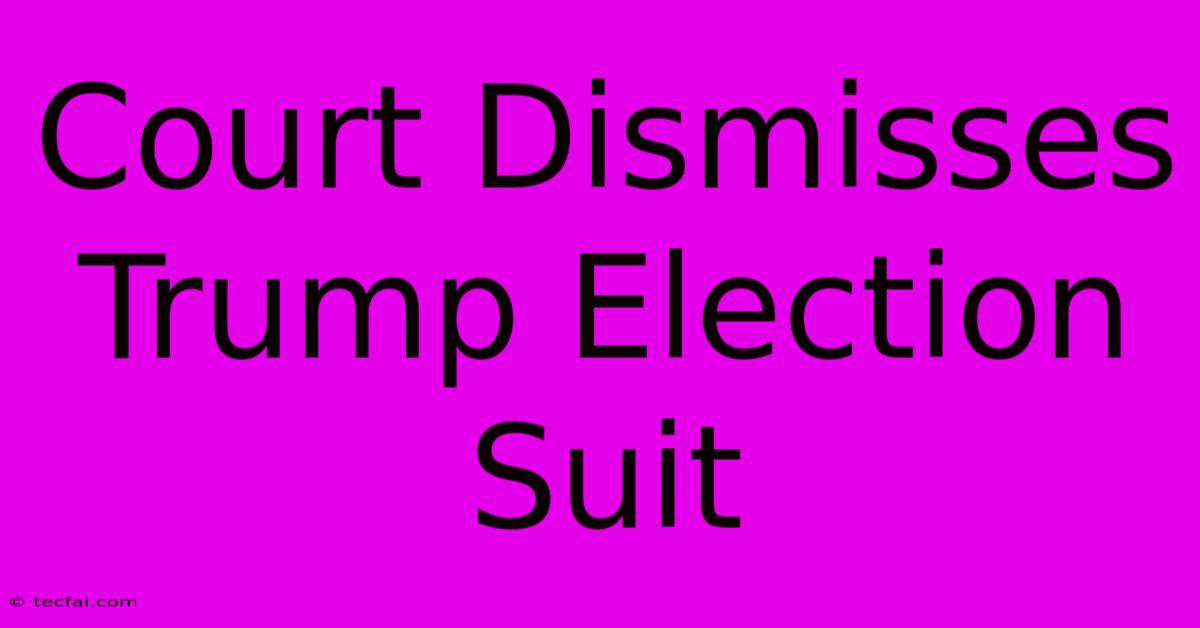 Court Dismisses Trump Election Suit