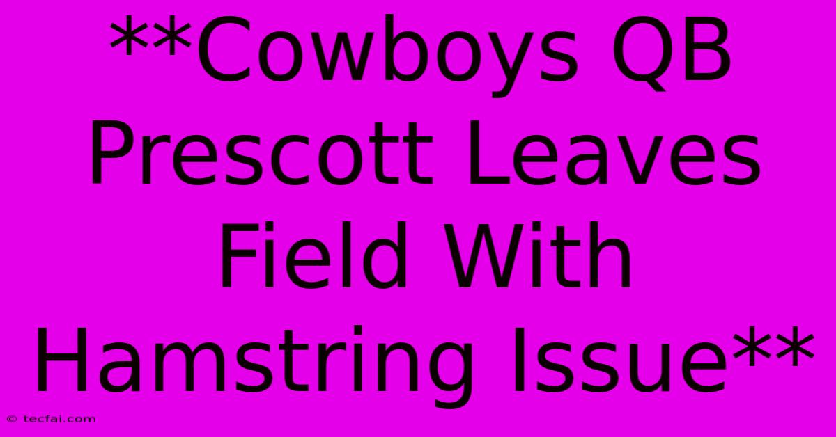 **Cowboys QB Prescott Leaves Field With Hamstring Issue**