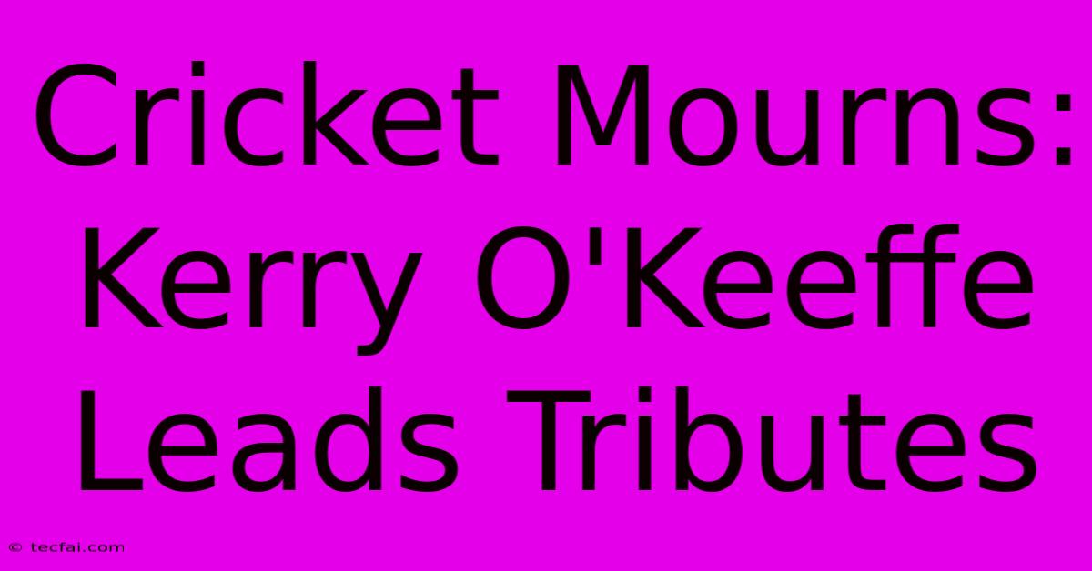 Cricket Mourns: Kerry O'Keeffe Leads Tributes