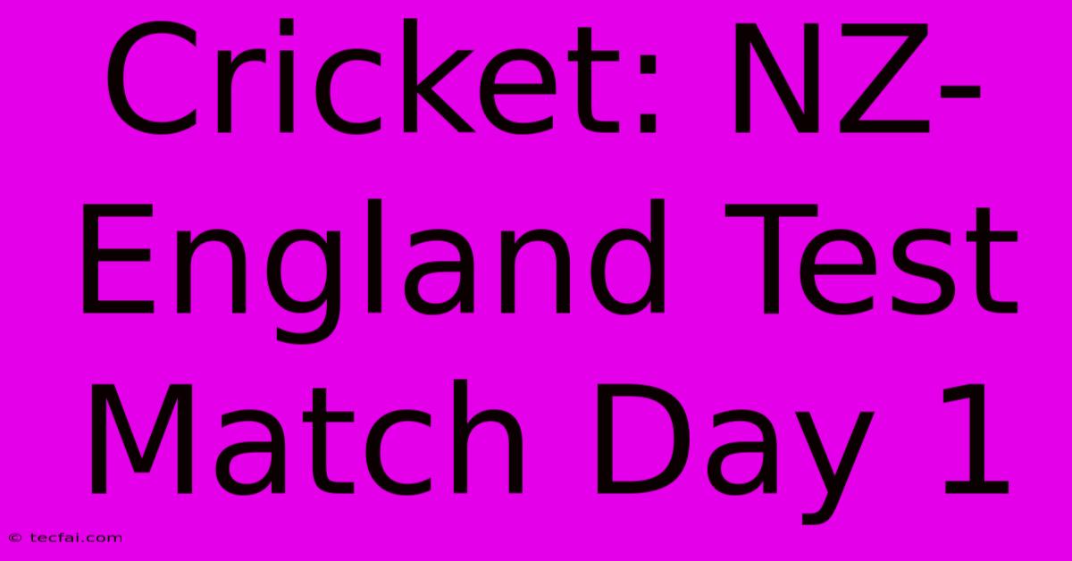 Cricket: NZ-England Test Match Day 1