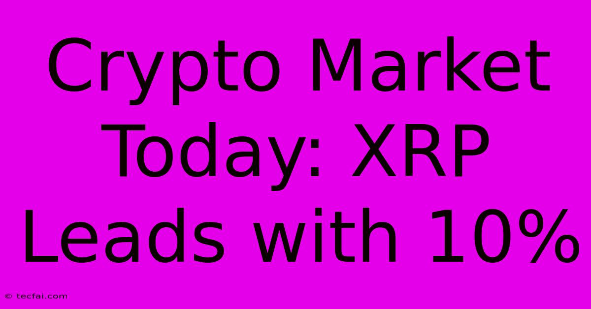 Crypto Market Today: XRP Leads With 10%