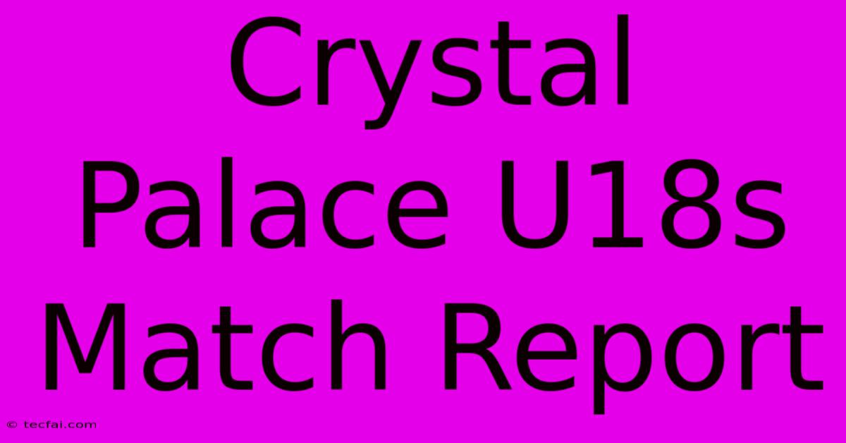 Crystal Palace U18s Match Report