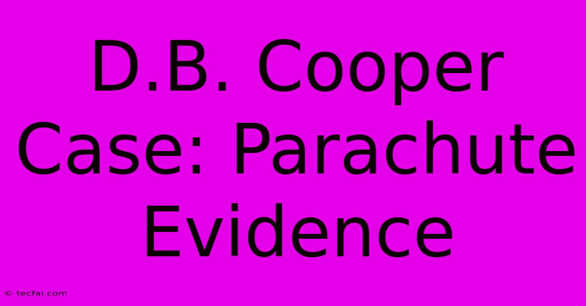 D.B. Cooper Case: Parachute Evidence