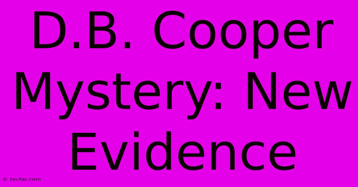 D.B. Cooper Mystery: New Evidence