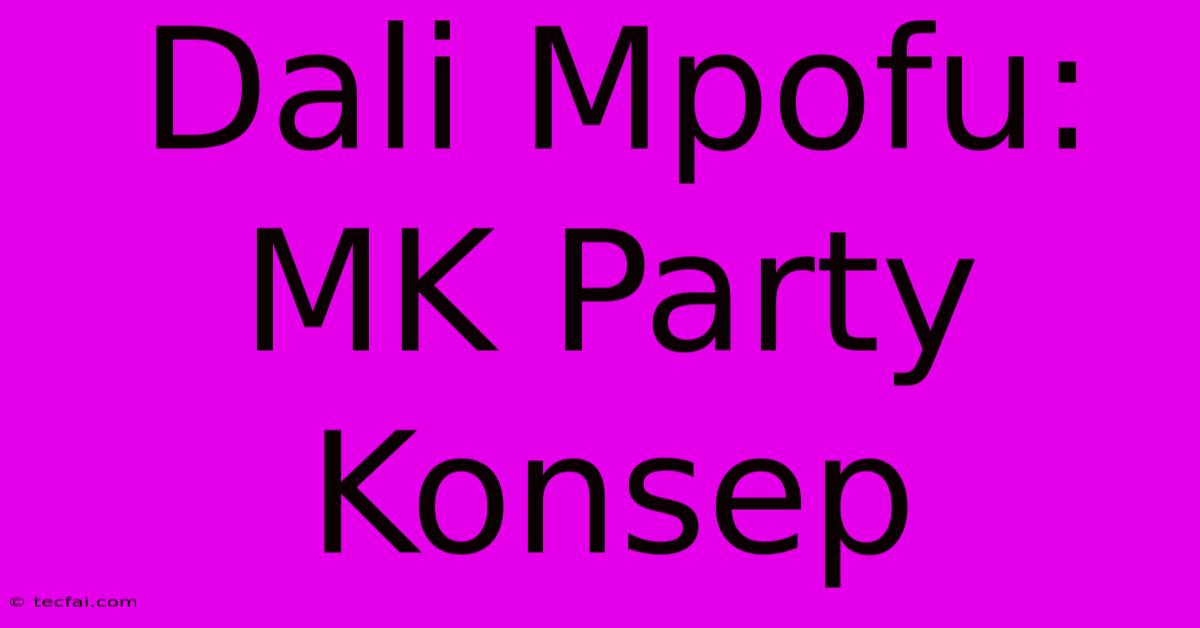 Dali Mpofu: MK Party Konsep