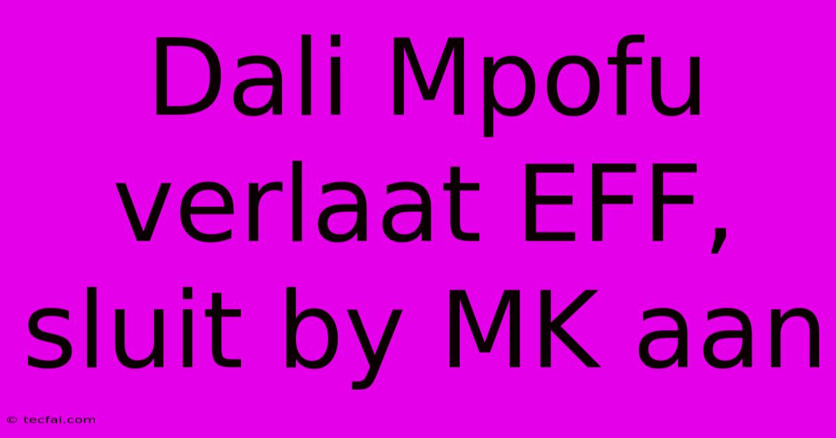 Dali Mpofu Verlaat EFF, Sluit By MK Aan