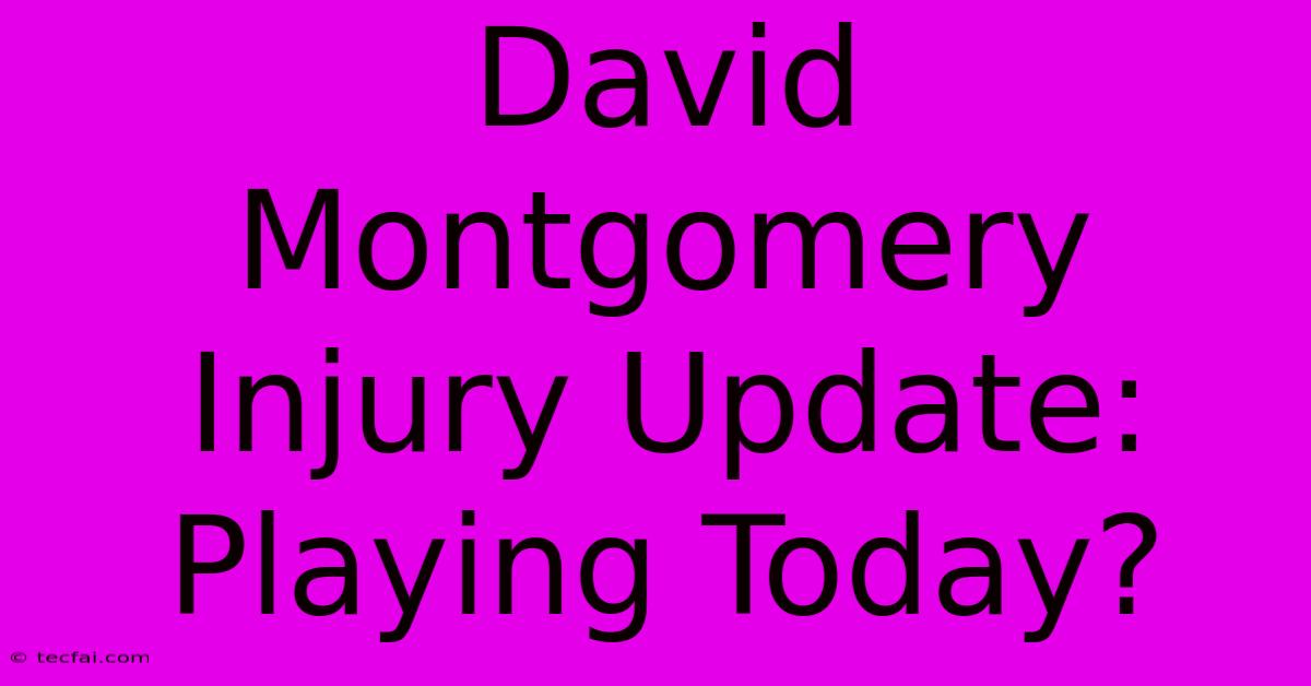 David Montgomery Injury Update: Playing Today?