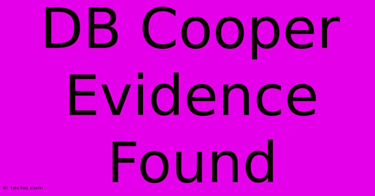 DB Cooper Evidence Found