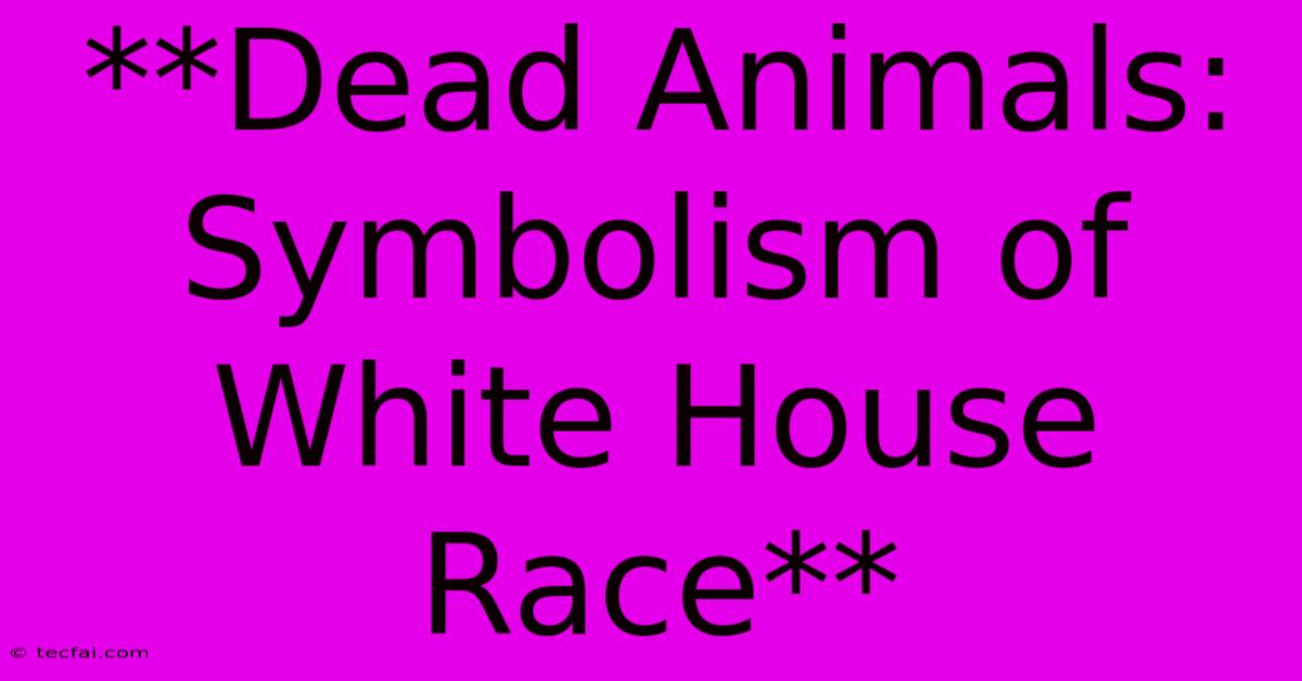 **Dead Animals: Symbolism Of White House Race**