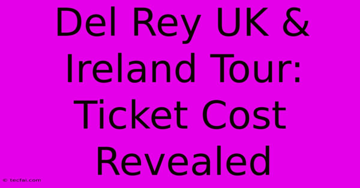 Del Rey UK & Ireland Tour: Ticket Cost Revealed