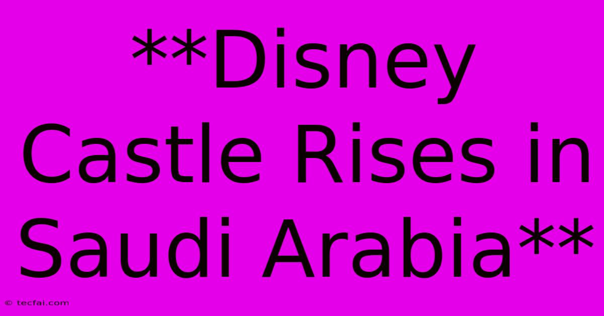 **Disney Castle Rises In Saudi Arabia**