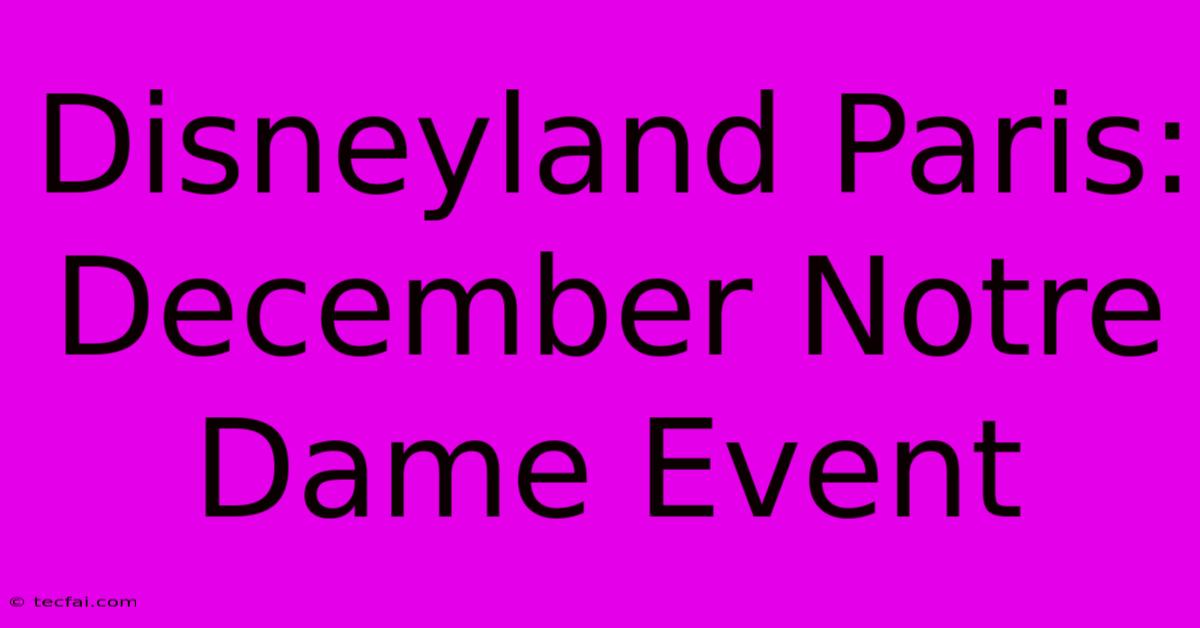 Disneyland Paris: December Notre Dame Event