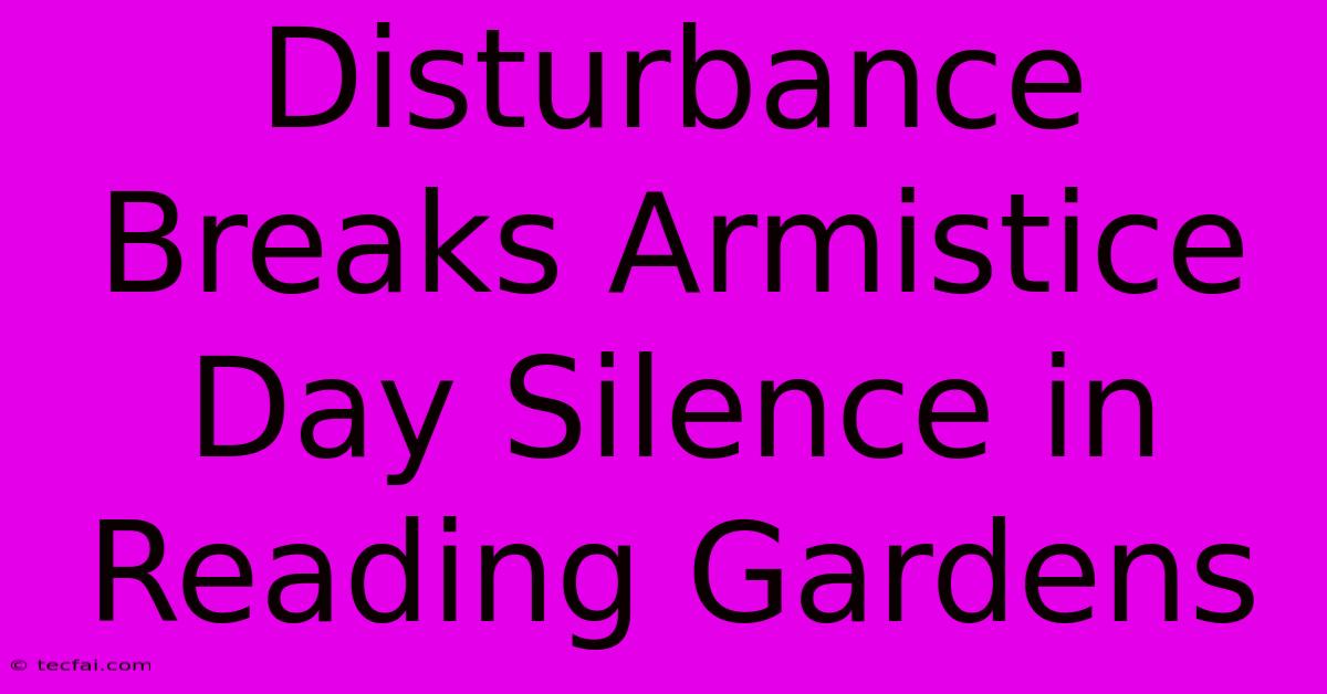 Disturbance Breaks Armistice Day Silence In Reading Gardens