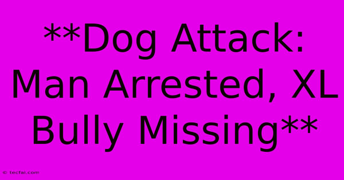 **Dog Attack: Man Arrested, XL Bully Missing**