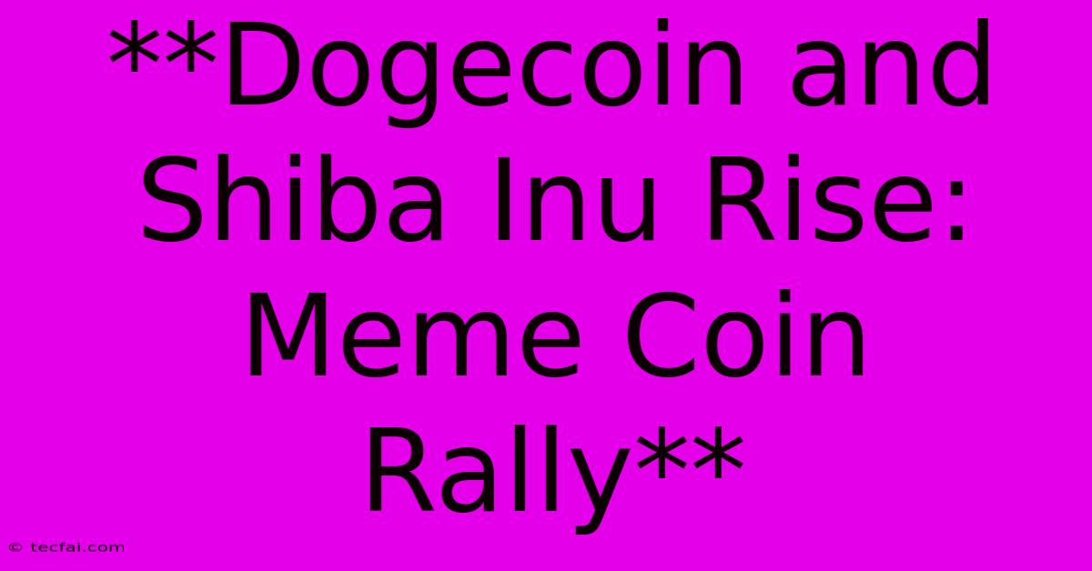 **Dogecoin And Shiba Inu Rise: Meme Coin Rally** 