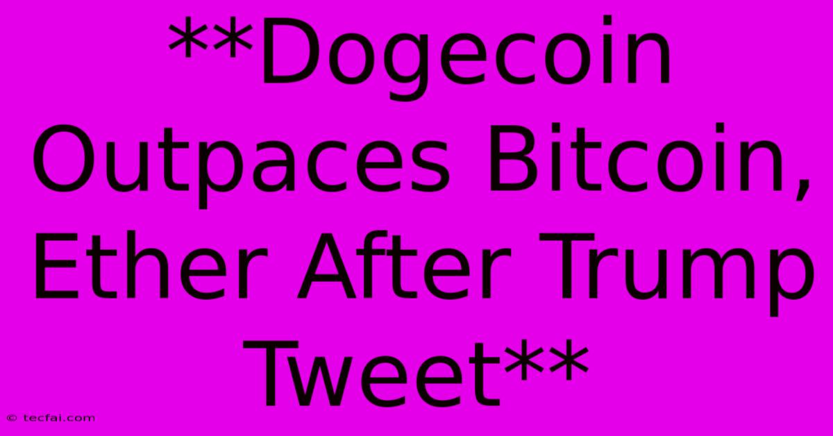 **Dogecoin Outpaces Bitcoin, Ether After Trump Tweet**