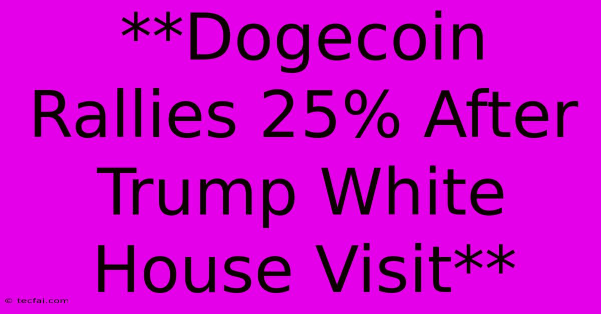 **Dogecoin Rallies 25% After Trump White House Visit** 