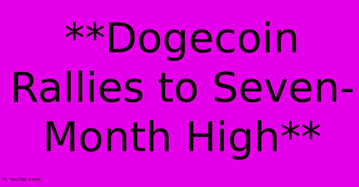 **Dogecoin Rallies To Seven-Month High**