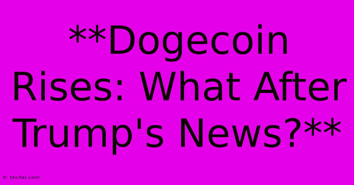 **Dogecoin Rises: What After Trump's News?**